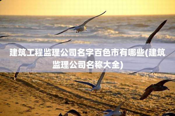 建筑工程监理公司名字百色市有哪些(建筑监理公司名称大全)