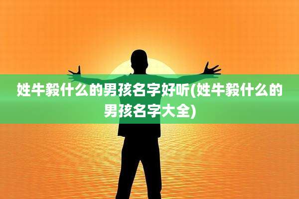 姓牛毅什么的男孩名字好听(姓牛毅什么的男孩名字大全)