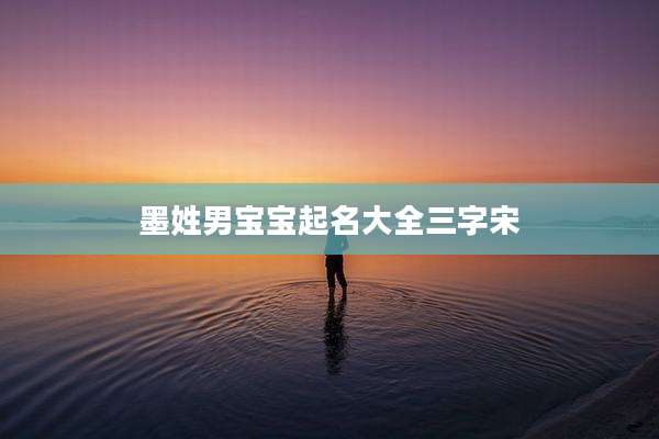 墨姓男宝宝起名大全三字宋