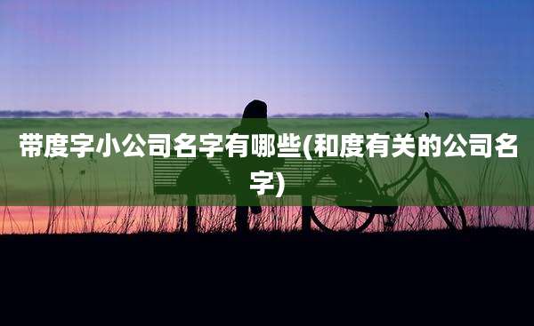 带度字小公司名字有哪些(和度有关的公司名字)