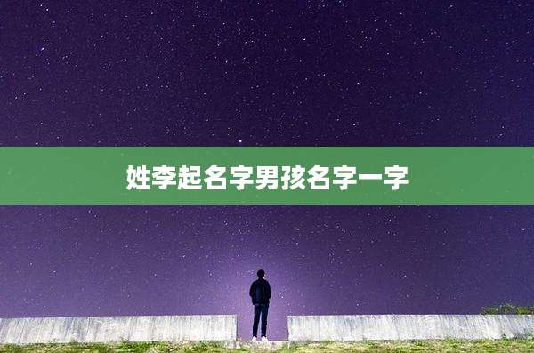 姓李起名字男孩名字一字