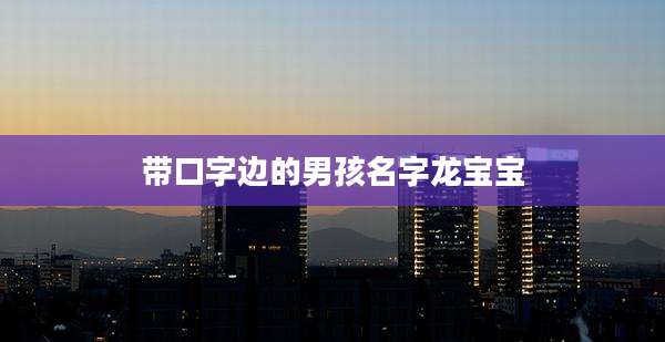 带口字边的男孩名字龙宝宝