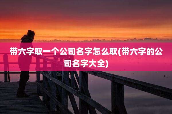 带六字取一个公司名字怎么取(带六字的公司名字大全)