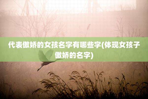 代表傲娇的女孩名字有哪些字(体现女孩子傲娇的名字)