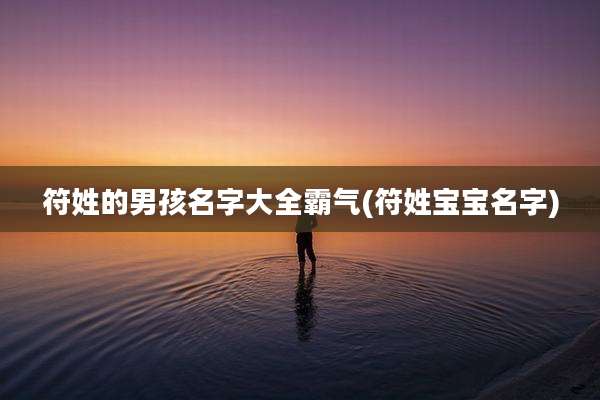 符姓的男孩名字大全霸气(符姓宝宝名字)