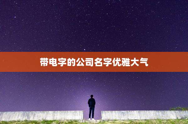 带电字的公司名字优雅大气