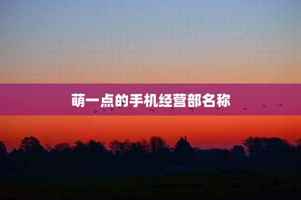 萌一点的手机经营部名称