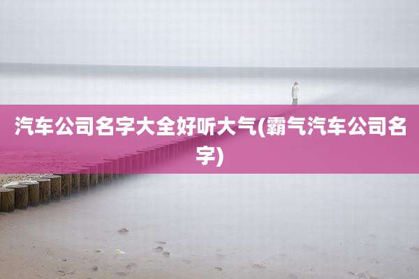 汽车公司名字大全好听大气(霸气汽车公司名字)