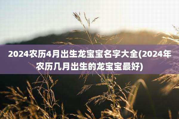 2024农历4月出生龙宝宝名字大全(2024年农历几月出生的龙宝宝最好)