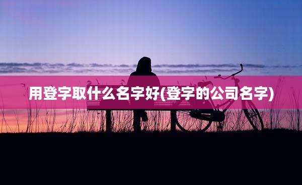 用登字取什么名字好(登字的公司名字)