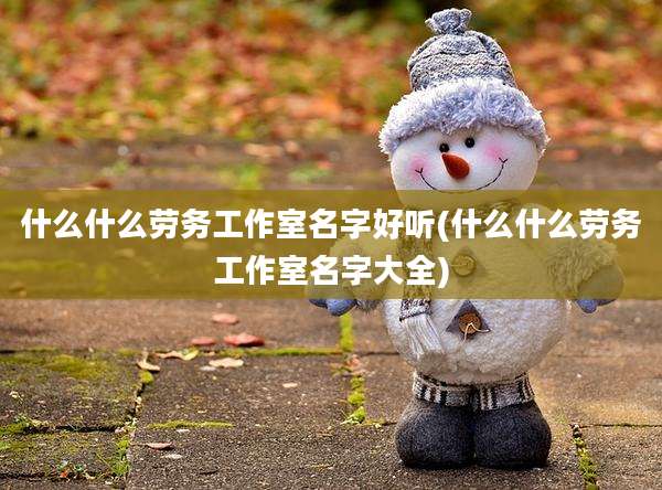 什么什么劳务工作室名字好听(什么什么劳务工作室名字大全)