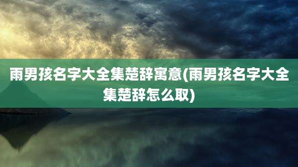 雨男孩名字大全集楚辞寓意(雨男孩名字大全集楚辞怎么取)