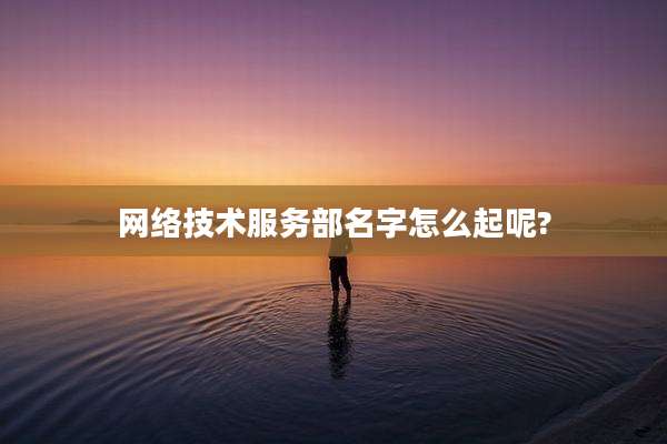网络技术服务部名字怎么起呢?