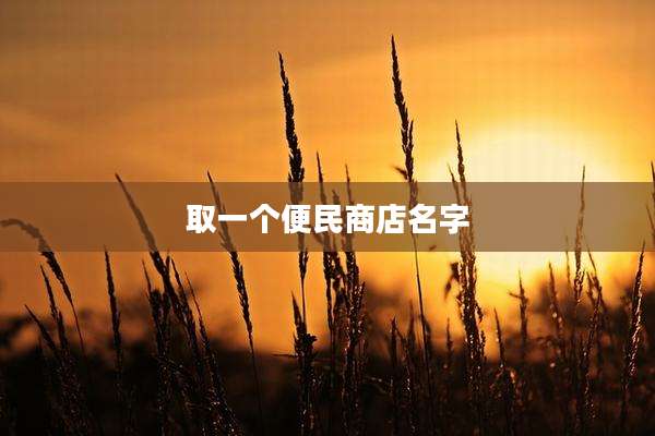 取一个便民商店名字