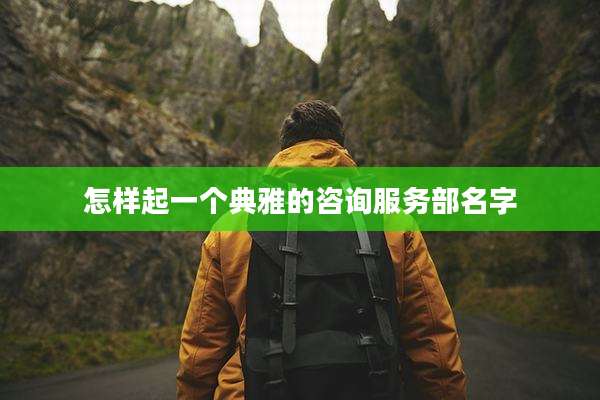 怎样起一个典雅的咨询服务部名字