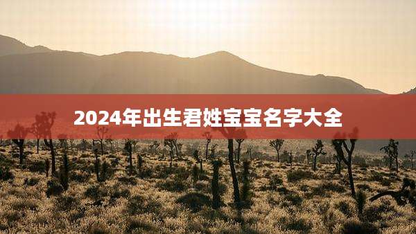 2024年出生君姓宝宝名字大全