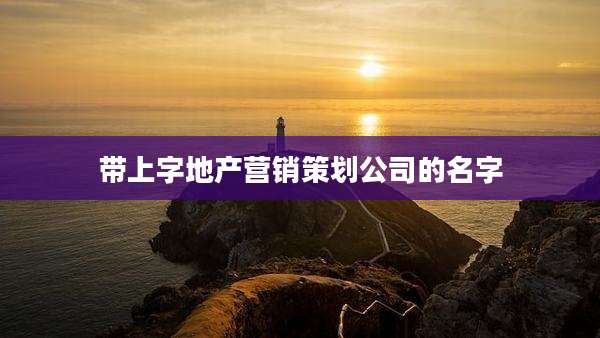 带上字地产营销策划公司的名字