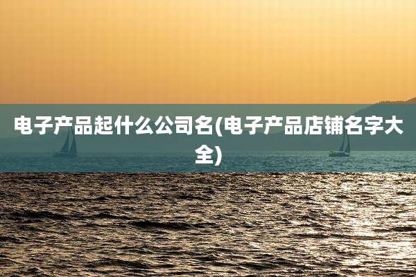 电子产品起什么公司名(电子产品店铺名字大全)