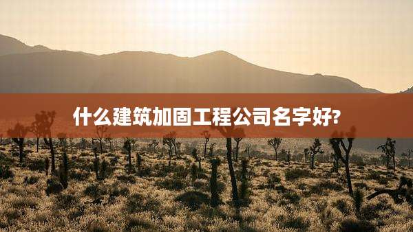 什么建筑加固工程公司名字好?