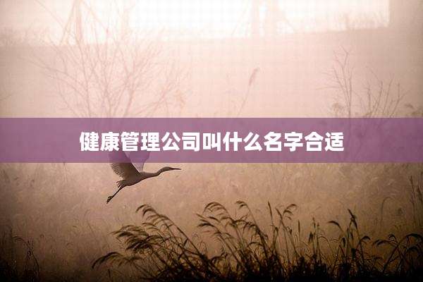 健康管理公司叫什么名字合适