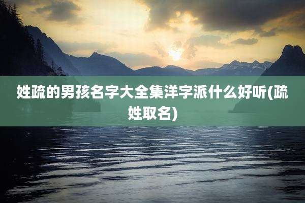 姓疏的男孩名字大全集洋字派什么好听(疏姓取名)