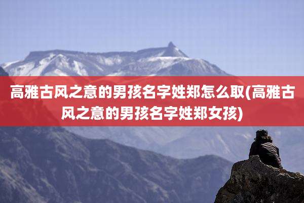 高雅古风之意的男孩名字姓郑怎么取(高雅古风之意的男孩名字姓郑女孩)