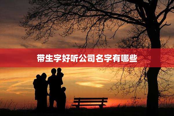 带生字好听公司名字有哪些