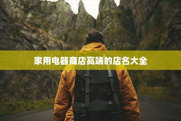家用电器商店高端的店名大全