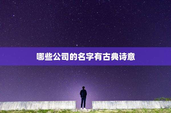 哪些公司的名字有古典诗意