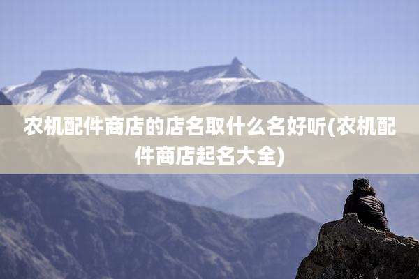 农机配件商店的店名取什么名好听(农机配件商店起名大全)