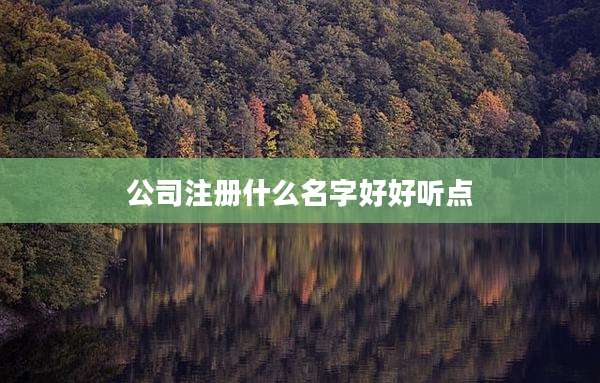 公司注册什么名字好好听点