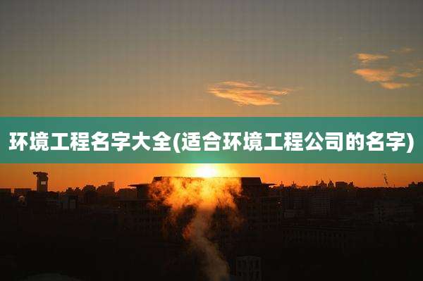 环境工程名字大全(适合环境工程公司的名字)
