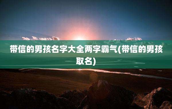 带信的男孩名字大全两字霸气(带信的男孩取名)