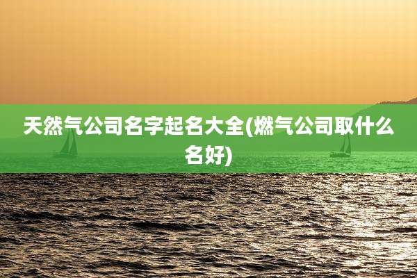 天然气公司名字起名大全(燃气公司取什么名好)