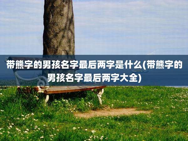 带熊字的男孩名字最后两字是什么(带熊字的男孩名字最后两字大全)