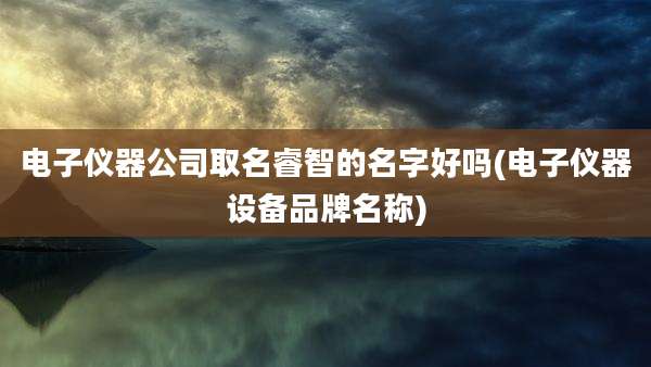 电子仪器公司取名睿智的名字好吗(电子仪器设备品牌名称)