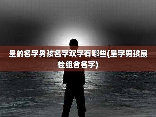 呈的名字男孩名字双字有哪些(呈字男孩最佳组合名字)