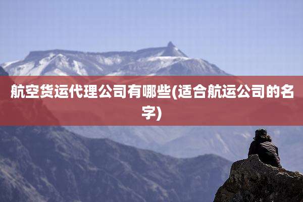 航空货运代理公司有哪些(适合航运公司的名字)