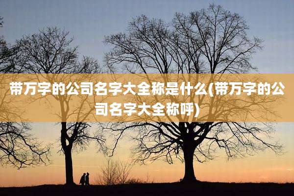 带万字的公司名字大全称是什么(带万字的公司名字大全称呼)