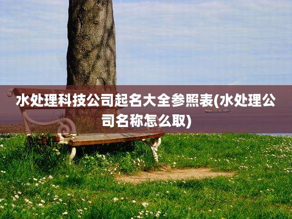 水处理科技公司起名大全参照表(水处理公司名称怎么取)
