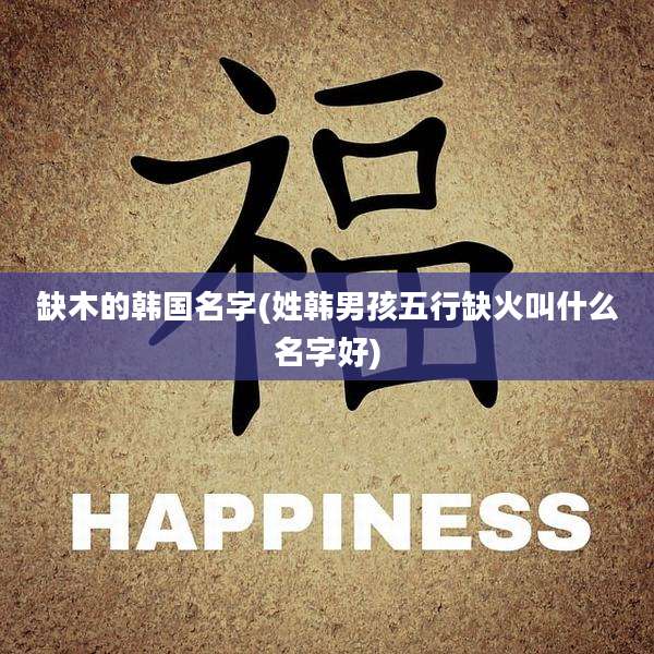 缺木的韩国名字(姓韩男孩五行缺火叫什么名字好)