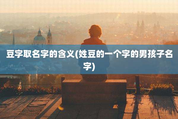 豆字取名字的含义(姓豆的一个字的男孩子名字)