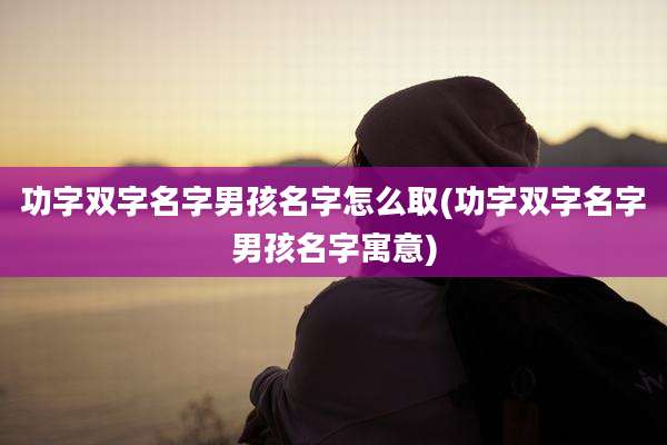 功字双字名字男孩名字怎么取(功字双字名字男孩名字寓意)