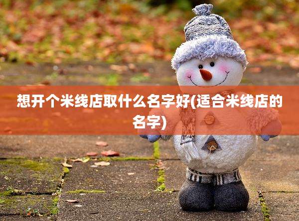 想开个米线店取什么名字好(适合米线店的名字)