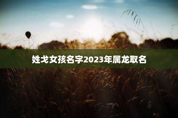 姓戈女孩名字2023年属龙取名