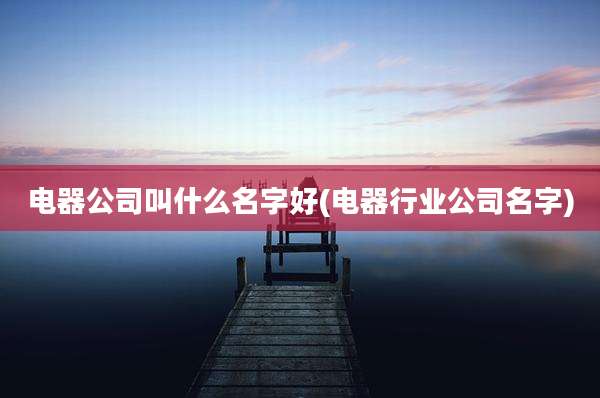 电器公司叫什么名字好(电器行业公司名字)