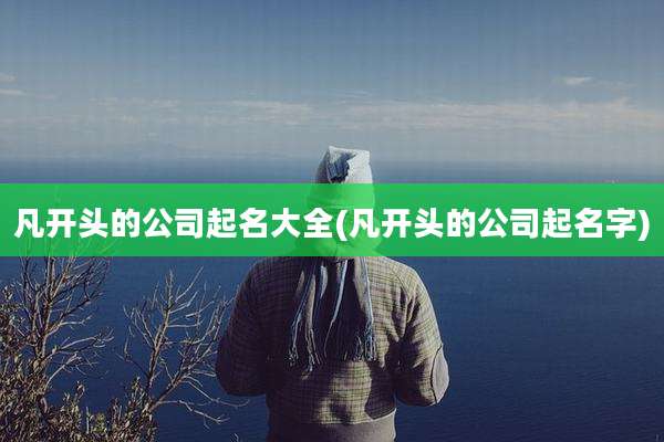 凡开头的公司起名大全(凡开头的公司起名字)