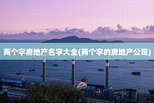 两个字房地产名字大全(两个字的房地产公司)