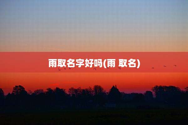 雨取名字好吗(雨 取名)