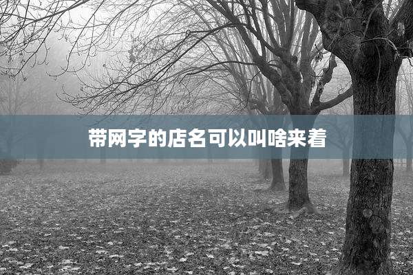 带网字的店名可以叫啥来着